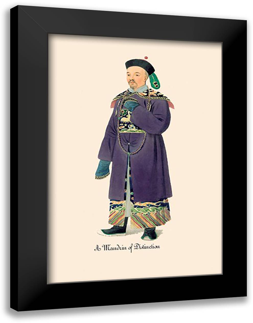 Mandrin of Distinction 16x22 Black Modern Wood Framed Art Print Poster by Malon, George Henry