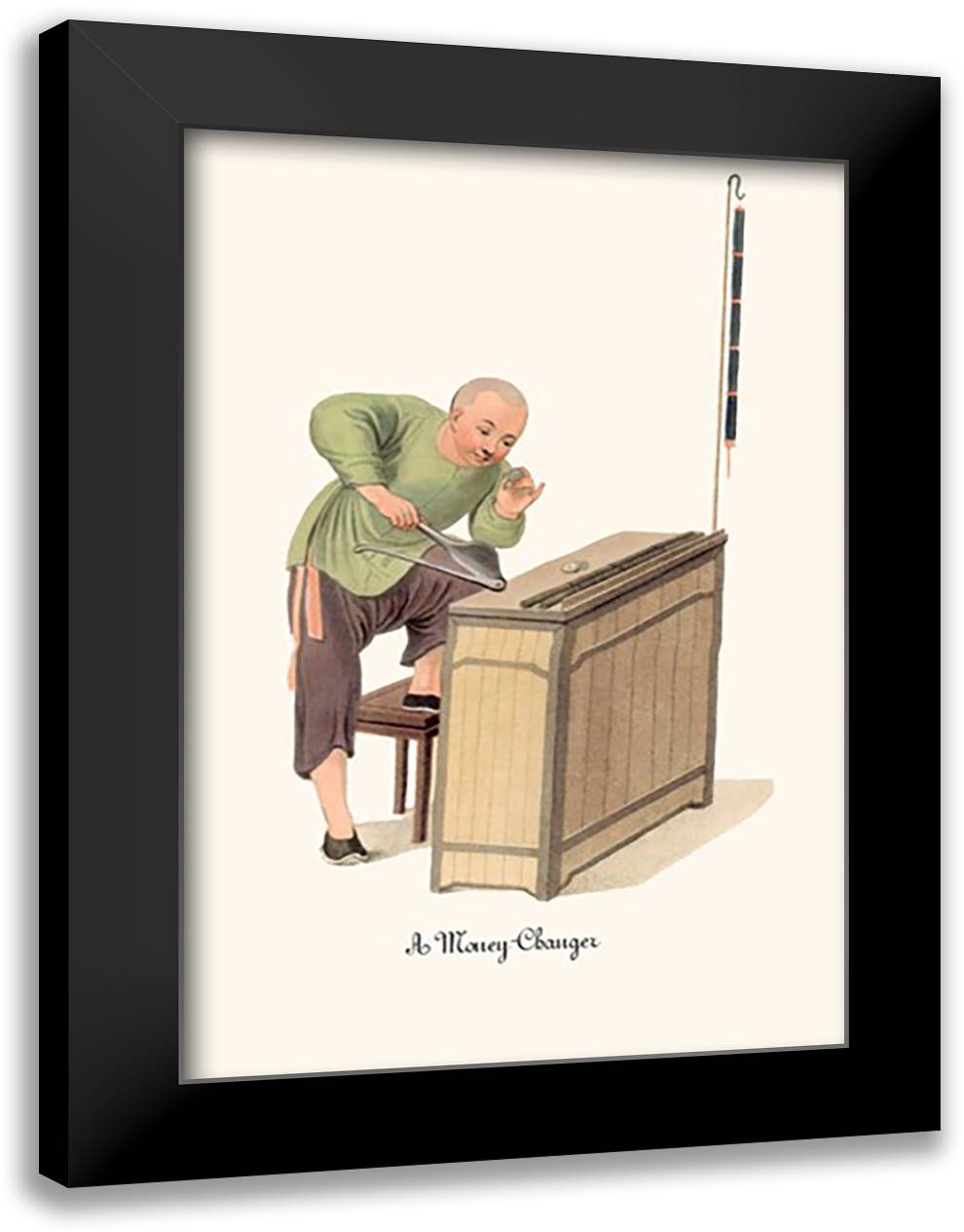 Money-Changer 16x22 Black Modern Wood Framed Art Print Poster by Malon, George Henry