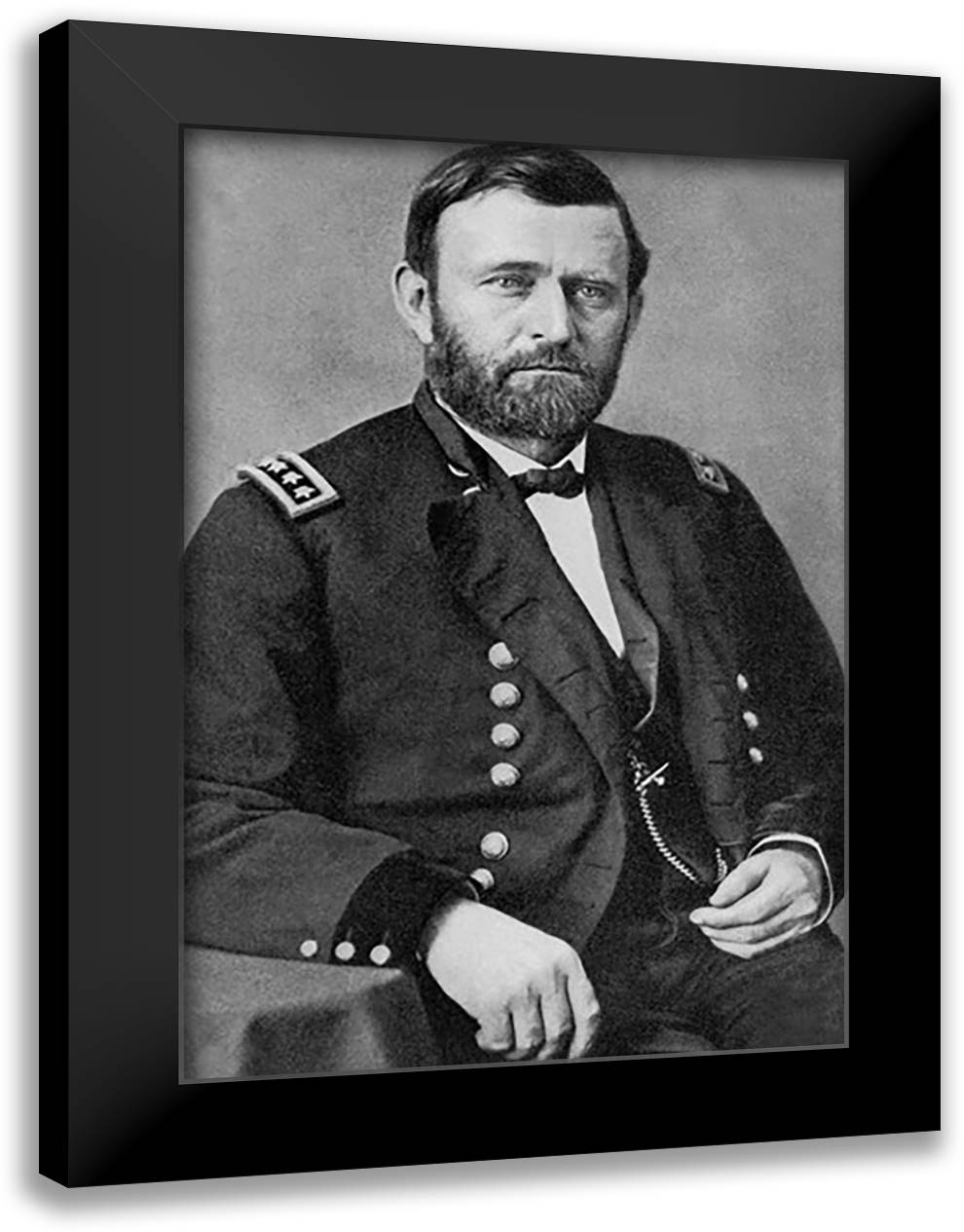 General Ulysses S. Grant 16x22 Black Modern Wood Framed Art Print Poster
