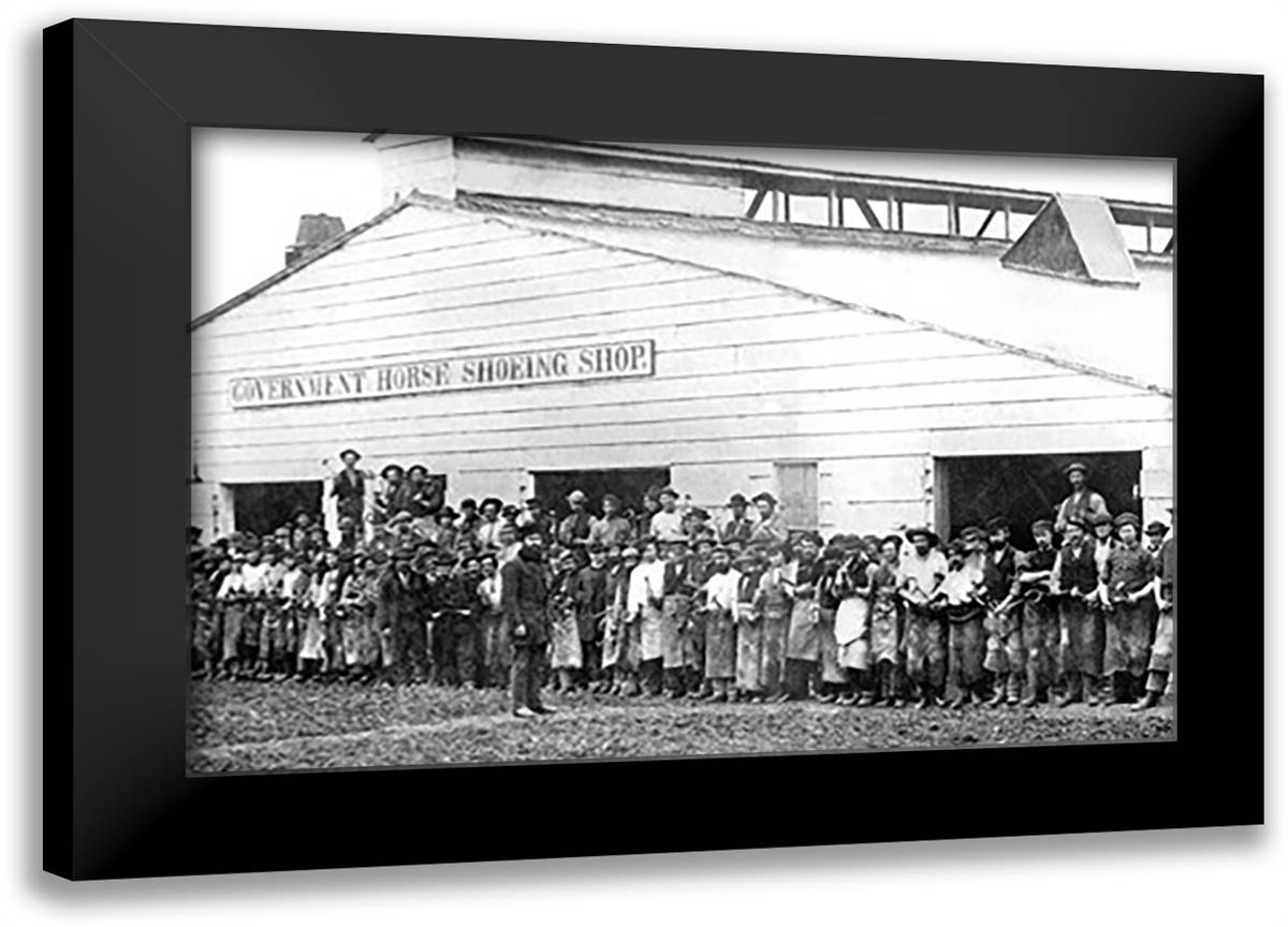 Men who Shod a Million Horses 22x16 Black Modern Wood Framed Art Print Poster