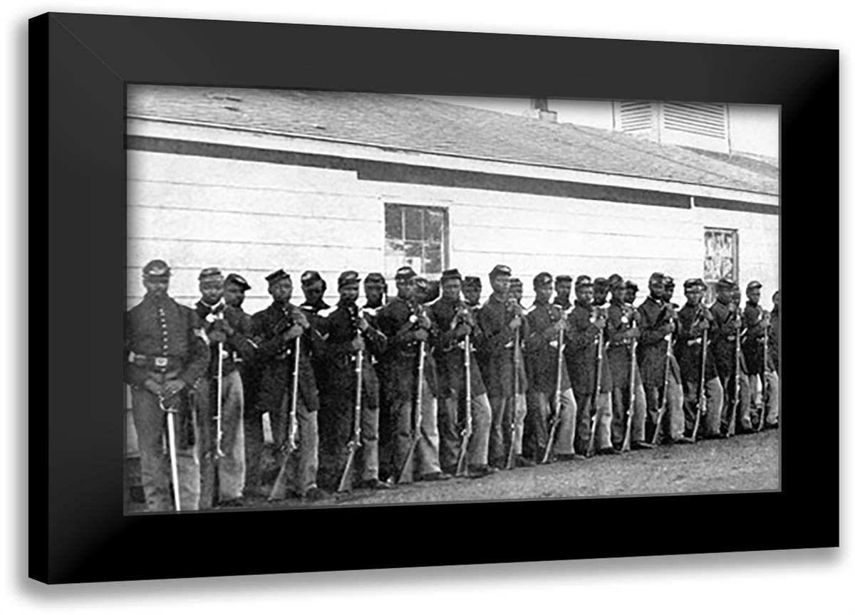 Massachusetts 54th 22x16 Black Modern Wood Framed Art Print Poster