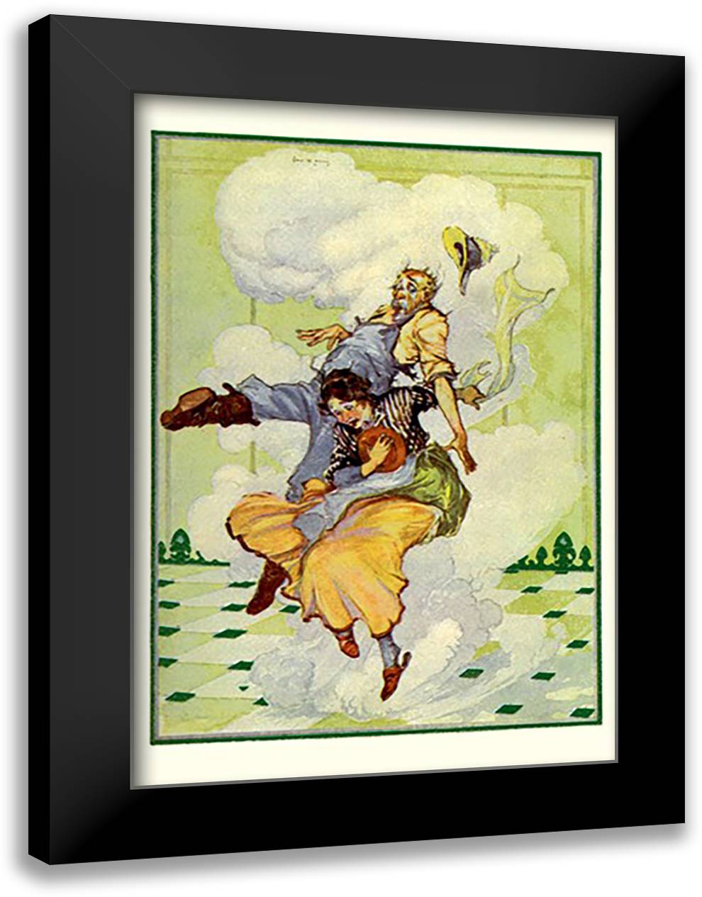 Auntie Em and Uncle Henry 16x22 Black Modern Wood Framed Art Print Poster by Neill, John R.