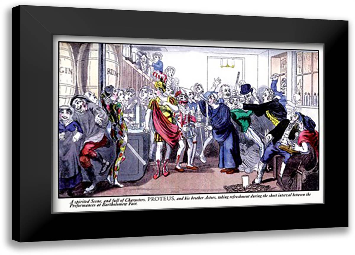 Proteus and Actors Take Refreshment 22x16 Black Modern Wood Framed Art Print Poster by Egan, Pierce