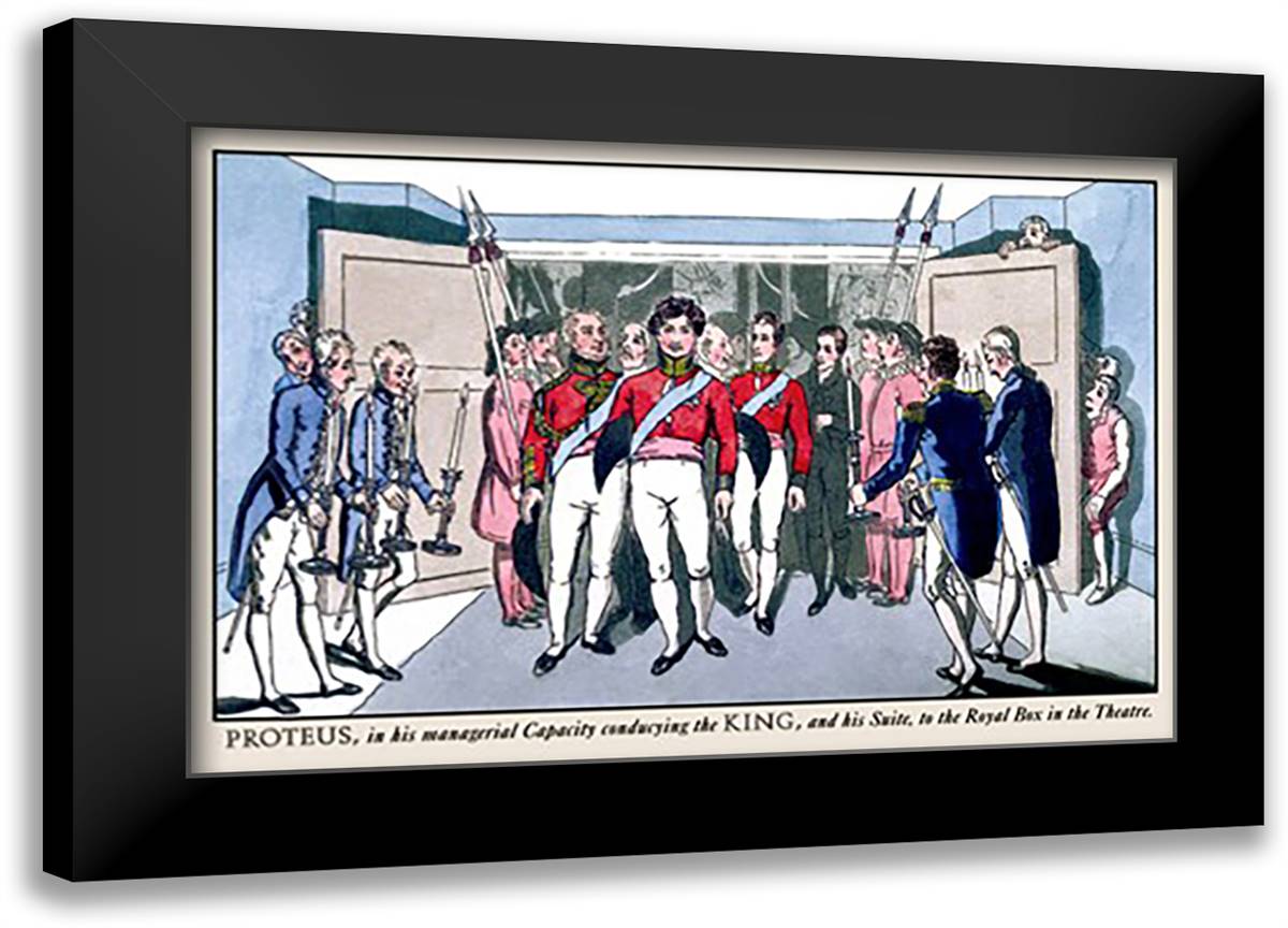 Proteus, in His Managerial Capacity, Greets the King 22x16 Black Modern Wood Framed Art Print Poster by Egan, Pierce