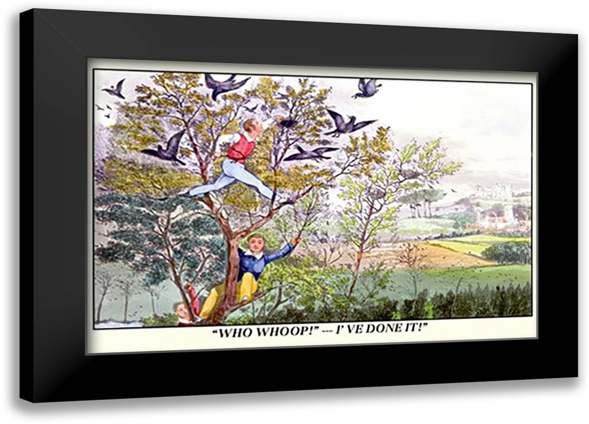 Stealing Birds' Eggs 22x16 Black Modern Wood Framed Art Print Poster by Alken, Henry Thomas