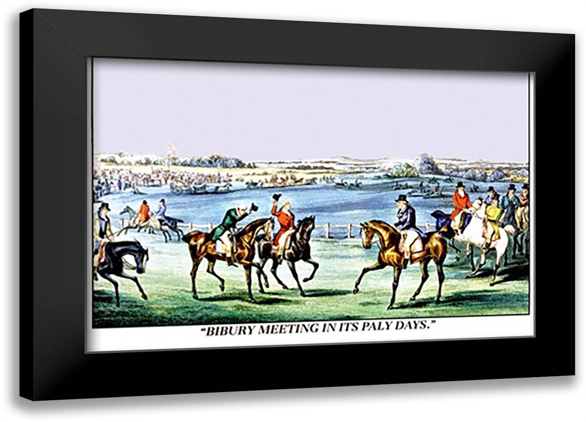 Bibury Meeting in its Paly Days 22x16 Black Modern Wood Framed Art Print Poster by Alken, Henry Thomas