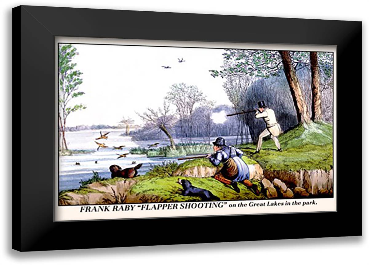 Frank Raby Flapper Shooting on the Great Lakes in the Park 22x16 Black Modern Wood Framed Art Print Poster by Alken, Henry Thomas