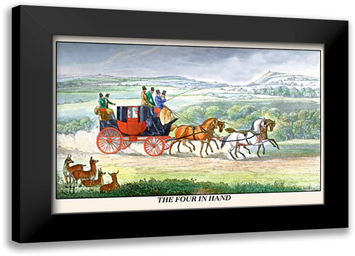 Four in Hand 22x16 Black Modern Wood Framed Art Print Poster by Alken, Henry Thomas
