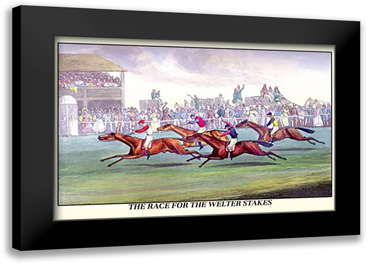 Race for the Welter Stakes 22x16 Black Modern Wood Framed Art Print Poster by Alken, Henry Thomas