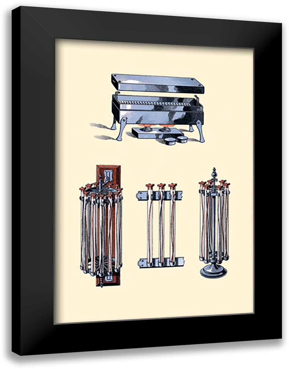 Instruments for Sterilization 16x22 Black Modern Wood Framed Art Print Poster by Porges, Jules