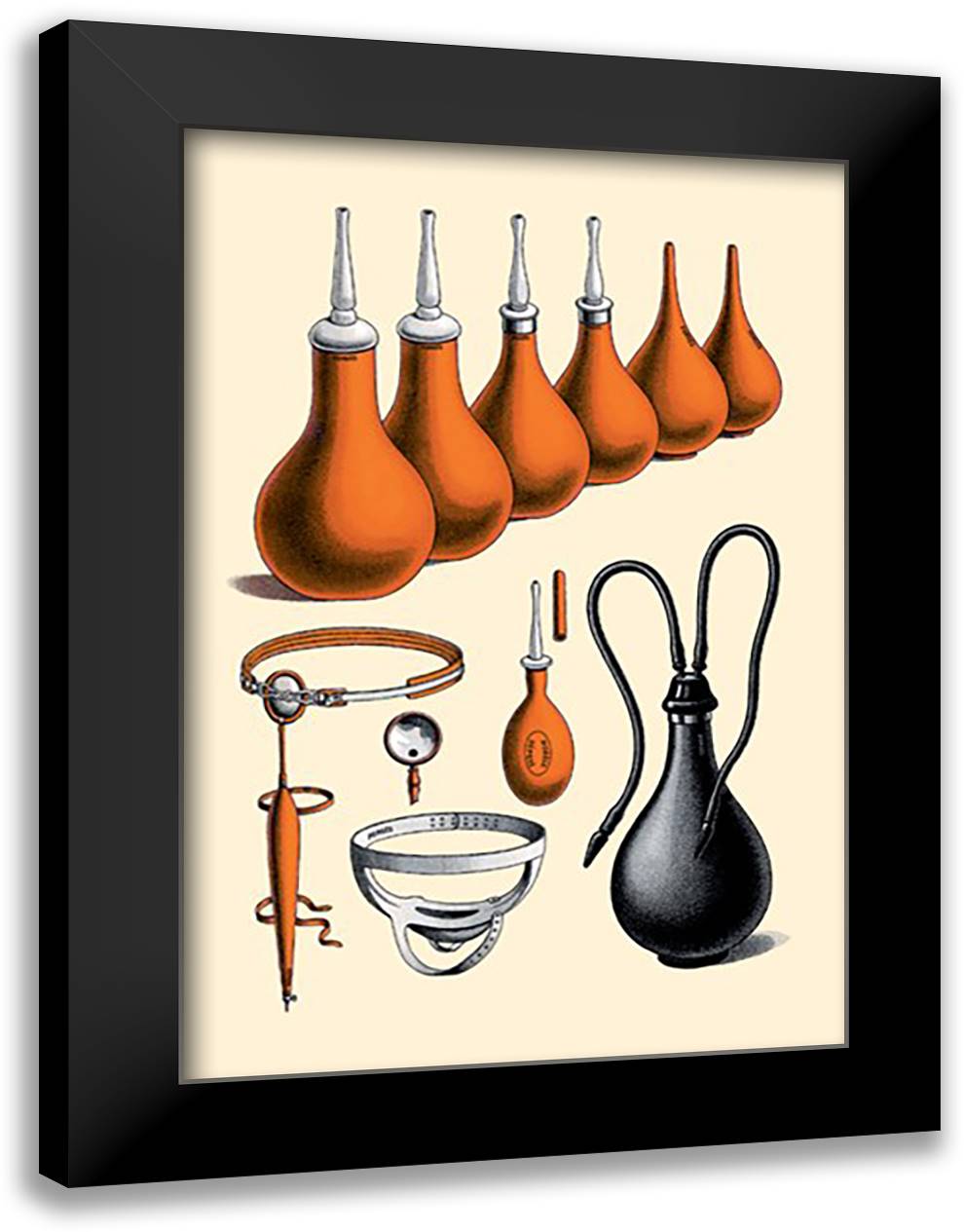 Syringes #2 16x22 Black Modern Wood Framed Art Print Poster by Porges, Jules