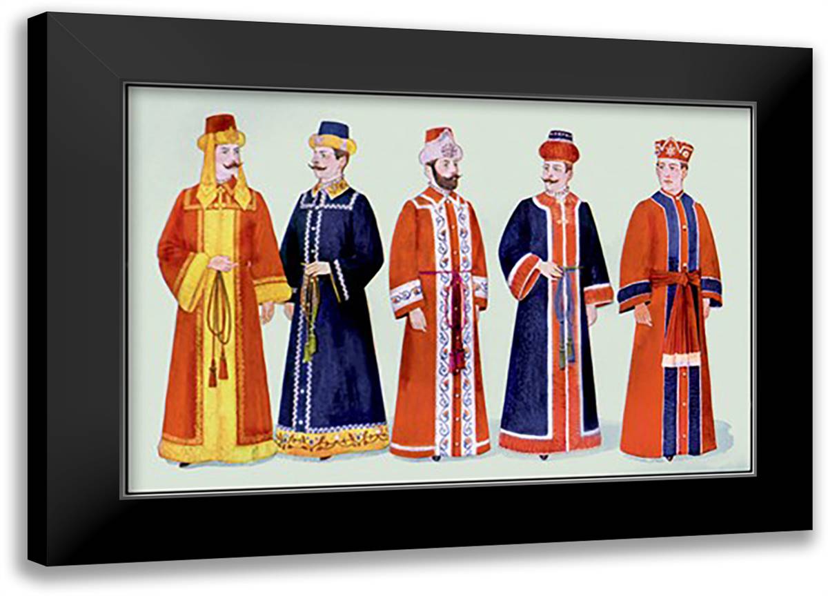 Odd Fellows: Men in Simple Robes 22x16 Black Modern Wood Framed Art Print Poster