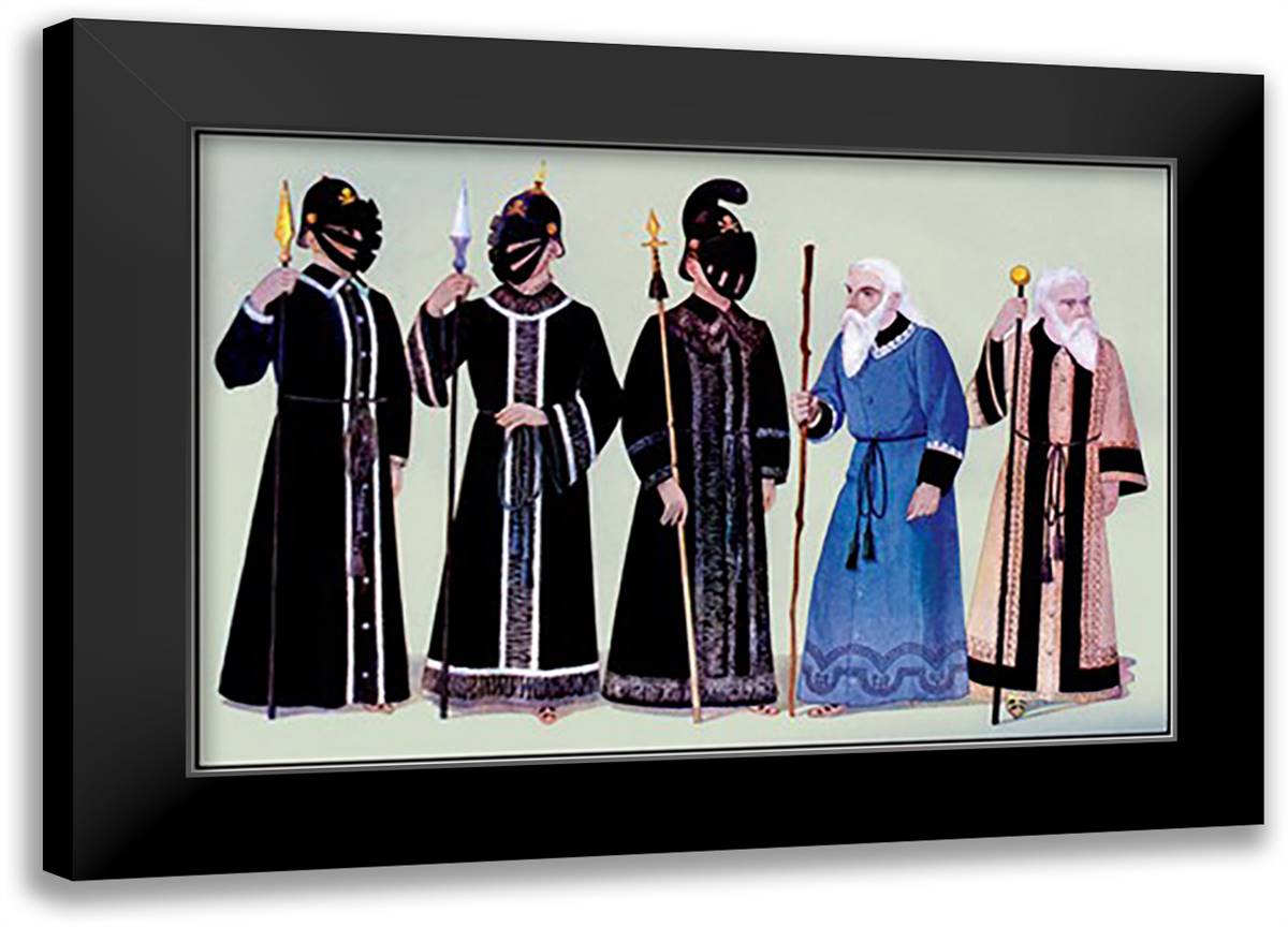 Odd Fellows: Costumes for Conductor 22x16 Black Modern Wood Framed Art Print Poster