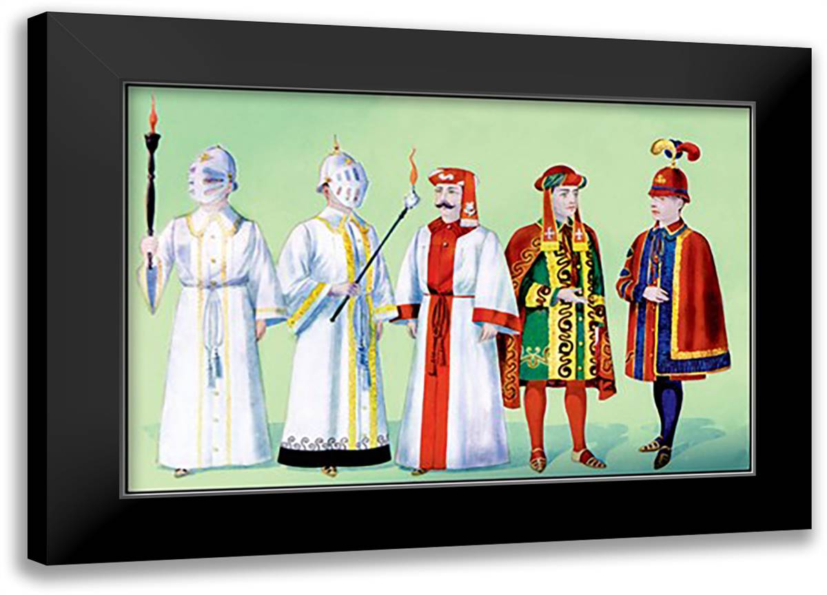 Odd Fellows: Costumes for Scene Supporters 22x16 Black Modern Wood Framed Art Print Poster
