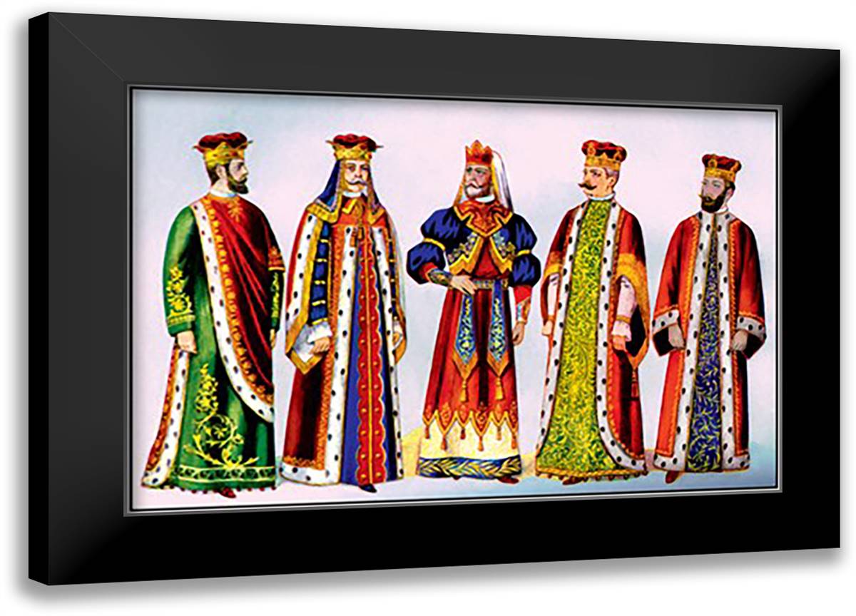 Odd Fellows: Costumes for King 22x16 Black Modern Wood Framed Art Print Poster