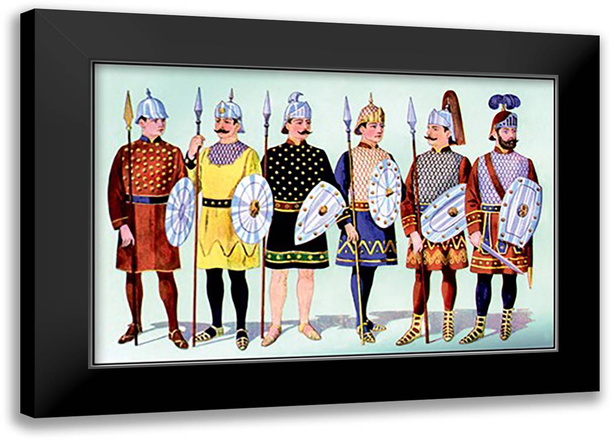 Odd Fellows: Costumes for Guards 22x16 Black Modern Wood Framed Art Print Poster