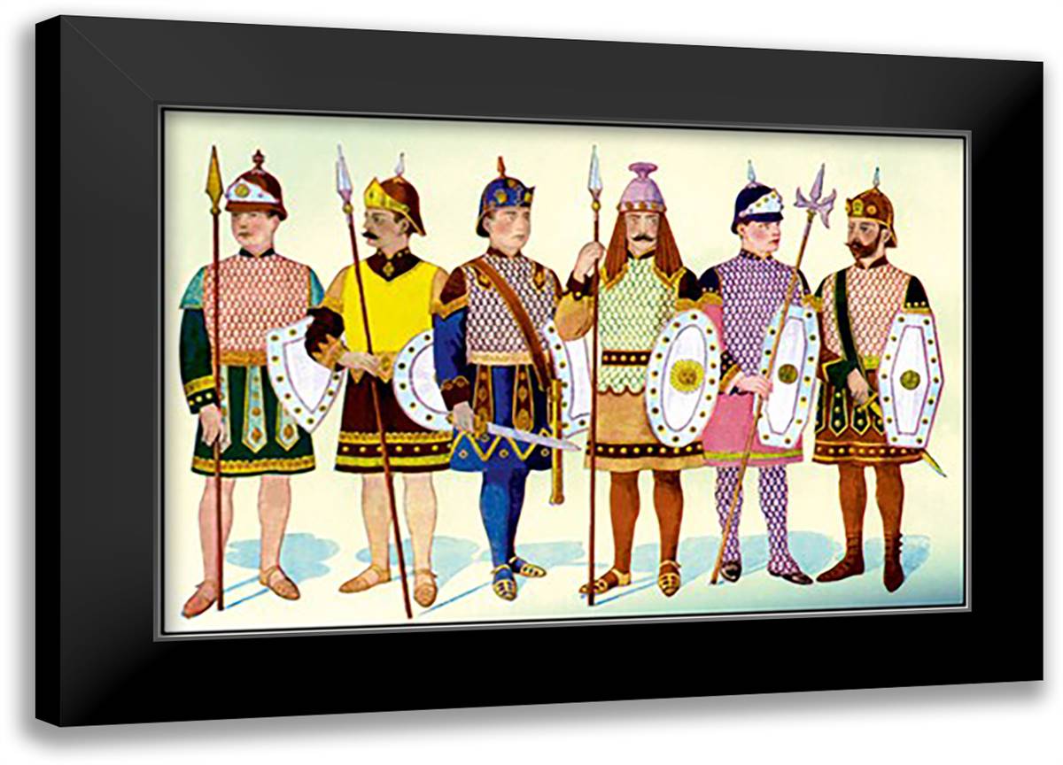 Odd Fellows: Costumes for Soldiers 22x16 Black Modern Wood Framed Art Print Poster