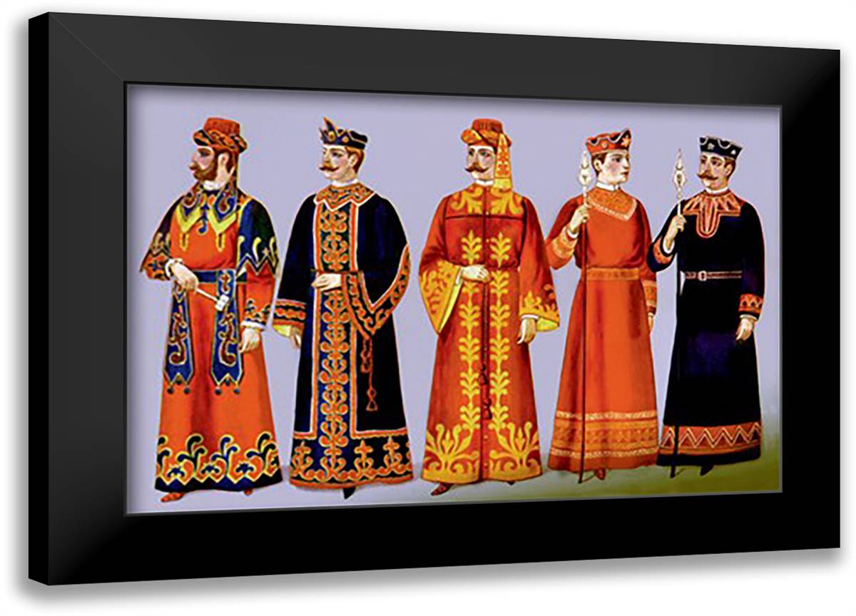 Odd Fellows: Our Prize Costumes 22x16 Black Modern Wood Framed Art Print Poster