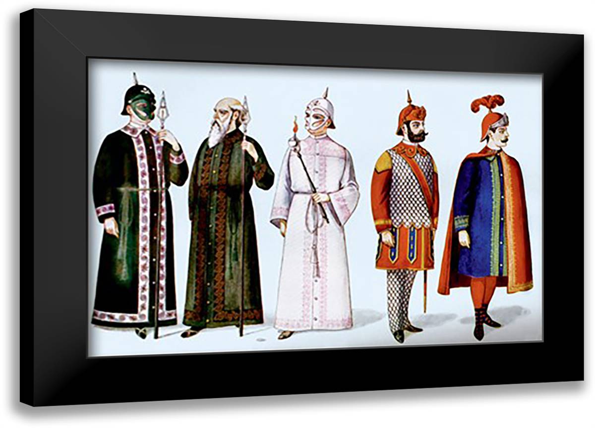 Odd Fellows: Costumes for Guards and Supporters 22x16 Black Modern Wood Framed Art Print Poster