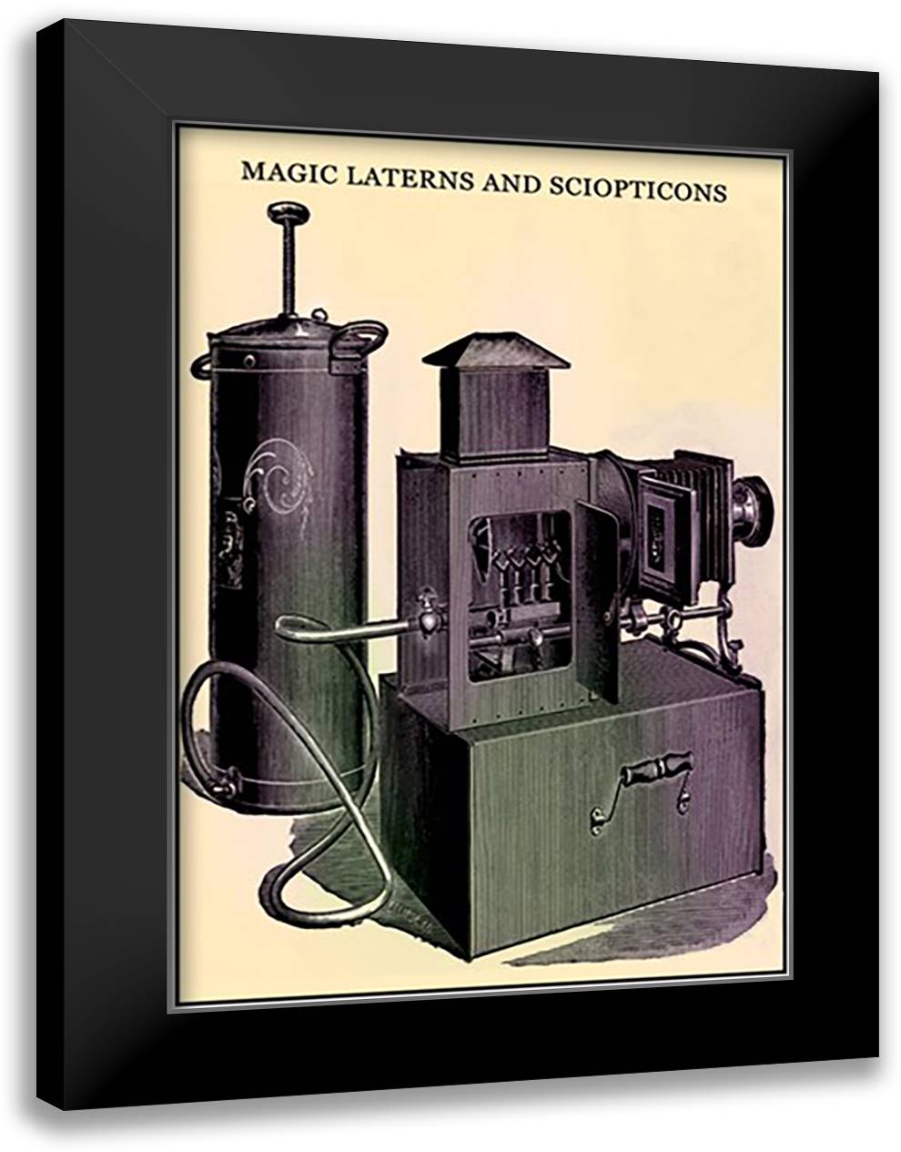 Odd Fellows: Magic Lanterns and Sciopticons 16x22 Black Modern Wood Framed Art Print Poster