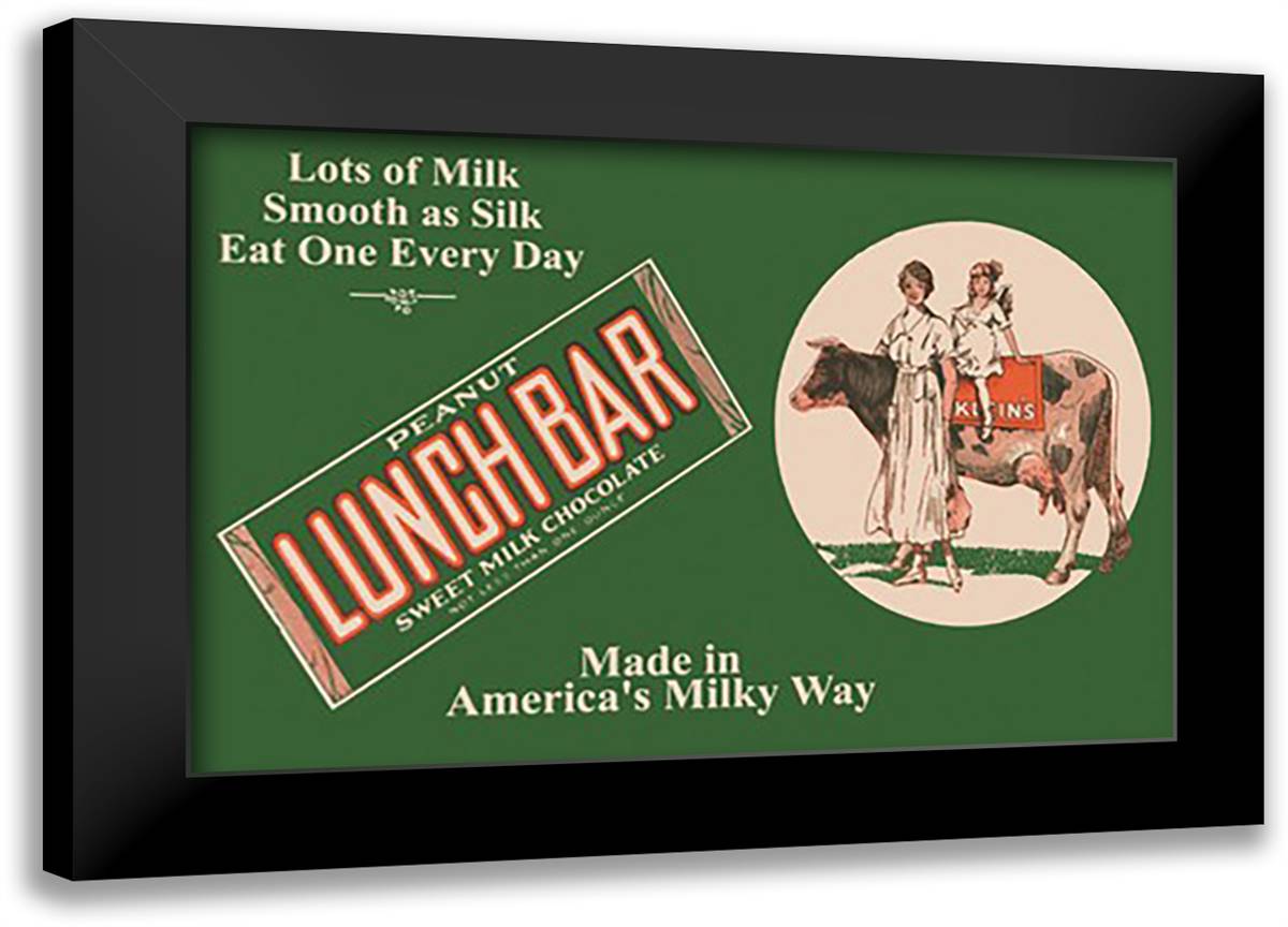 Lunch Bar 22x16 Black Modern Wood Framed Art Print Poster