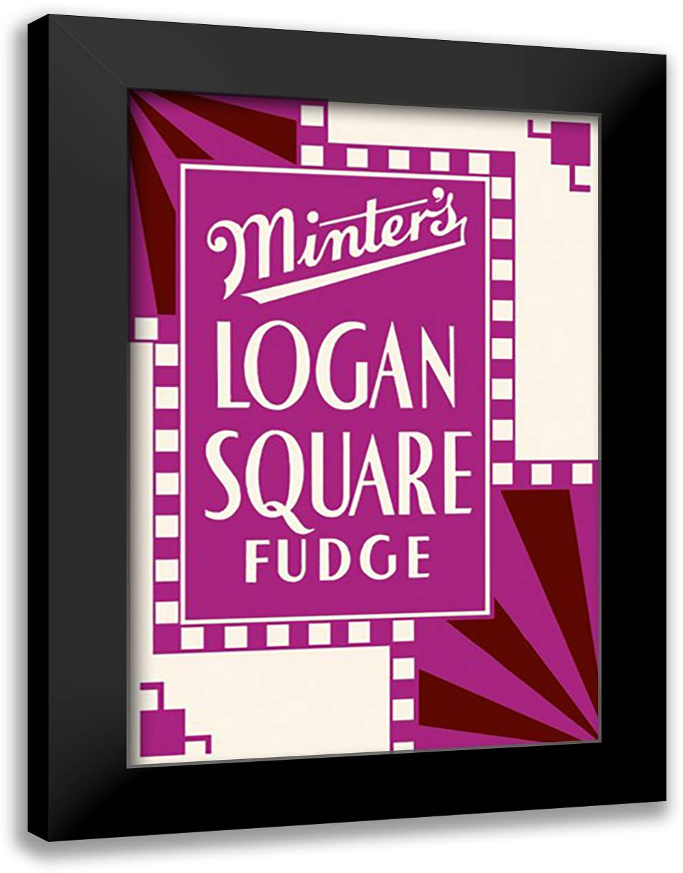 Minter's Logan Square Fudge 16x22 Black Modern Wood Framed Art Print Poster