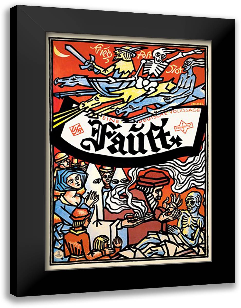 Faust 16x22 Black Modern Wood Framed Art Print Poster by Michel, Karl