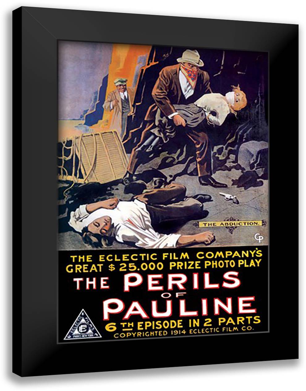 Perils of Pauline 16x22 Black Modern Wood Framed Art Print Poster