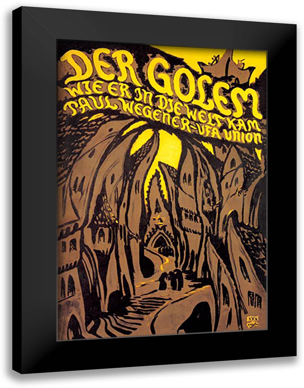 Golem 16x22 Black Modern Wood Framed Art Print Poster