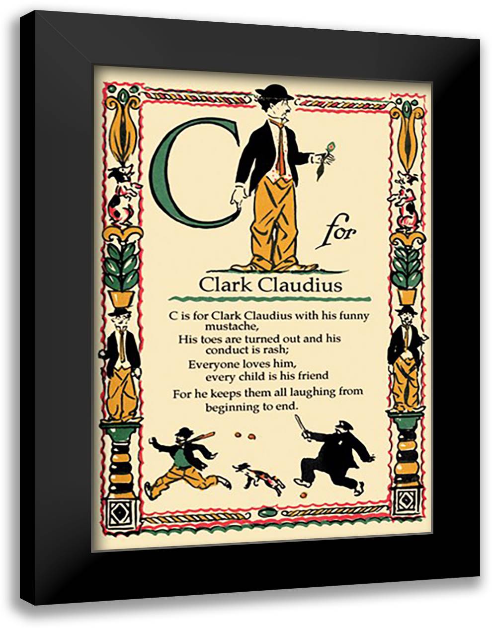 C for Clark Claudius 16x22 Black Modern Wood Framed Art Print Poster by Sarge, Tony