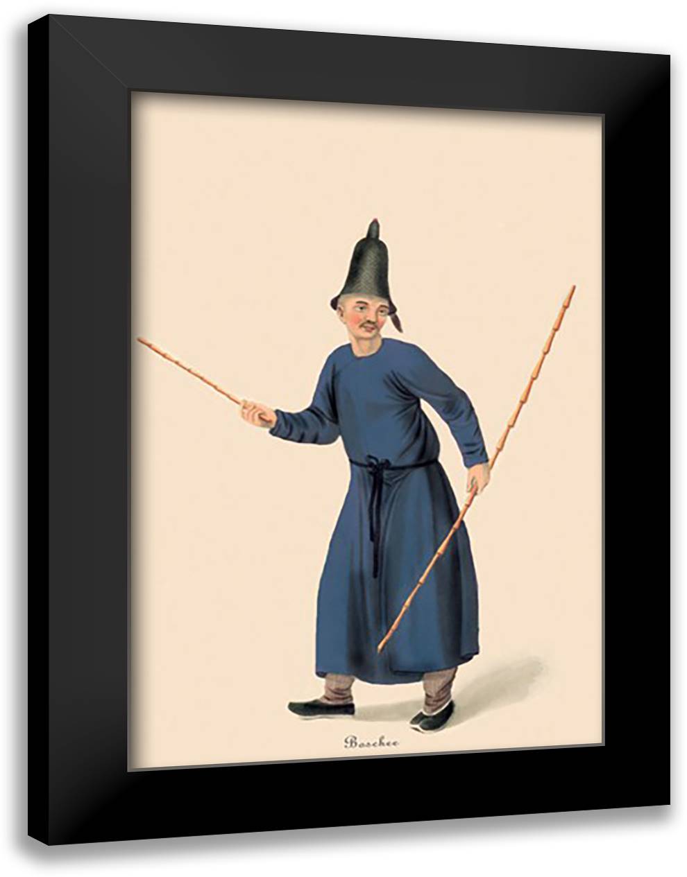 Man in Bell Hat 16x22 Black Modern Wood Framed Art Print Poster by Malon, George Henry