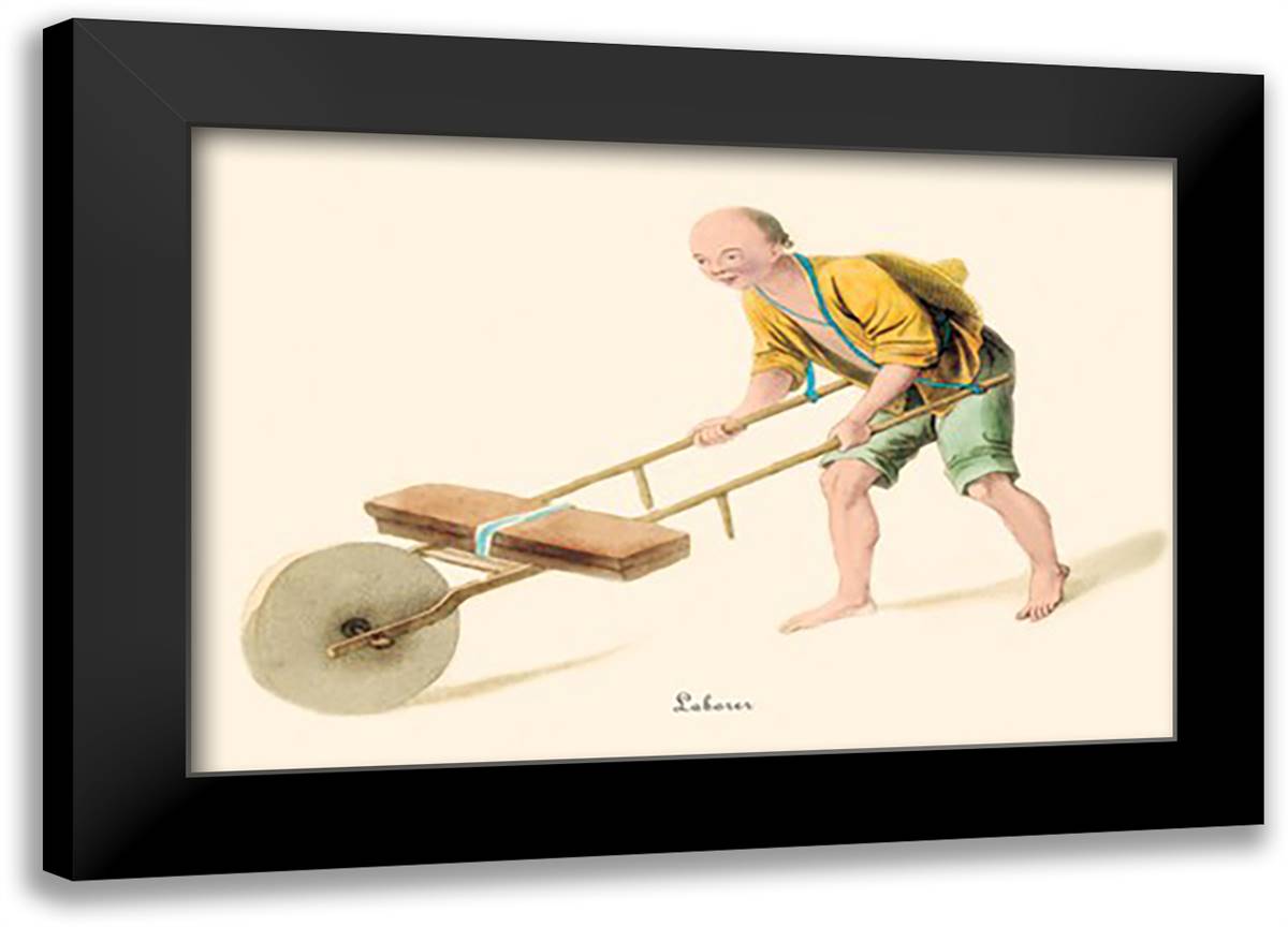 Laborer 22x16 Black Modern Wood Framed Art Print Poster by Malon, George Henry