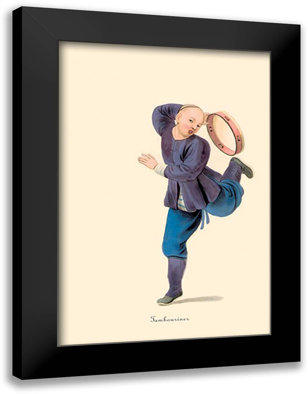 Tambouriner 16x22 Black Modern Wood Framed Art Print Poster by Malon, George Henry