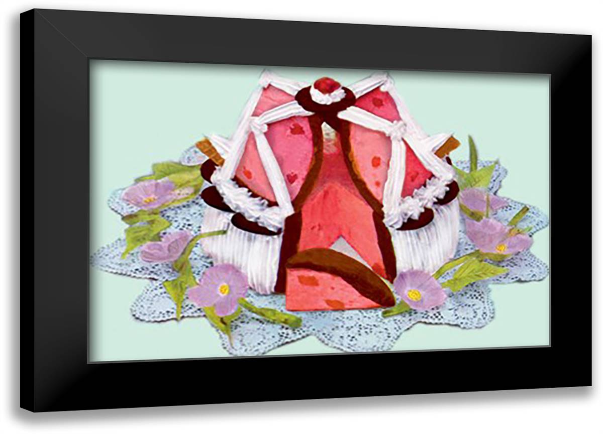 Mikado Bomb Cake 22x16 Black Modern Wood Framed Art Print Poster