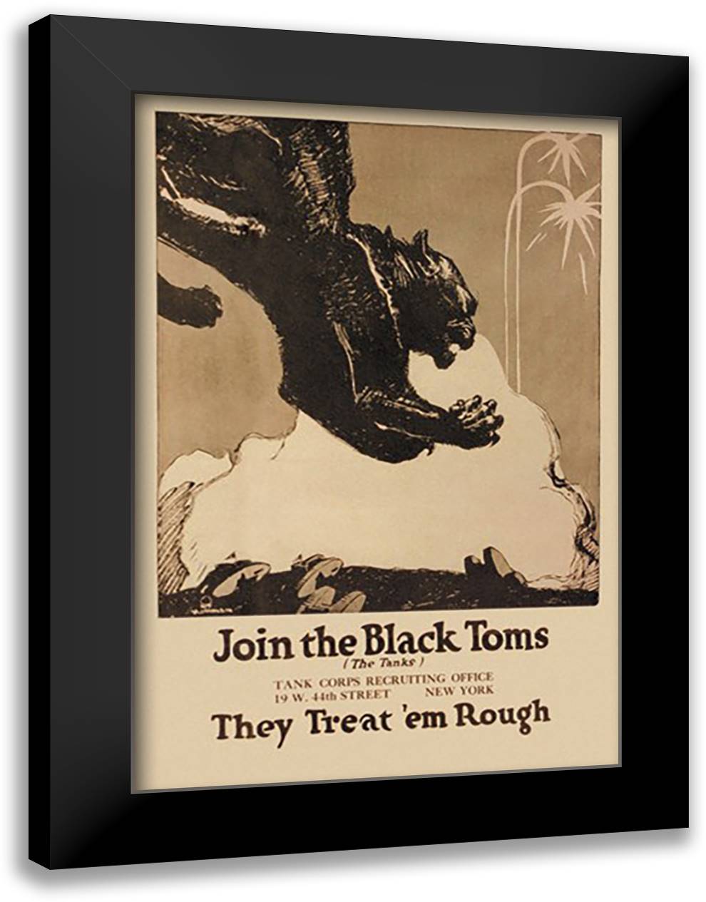 Join the Black Toms 16x22 Black Modern Wood Framed Art Print Poster by Hoffman
