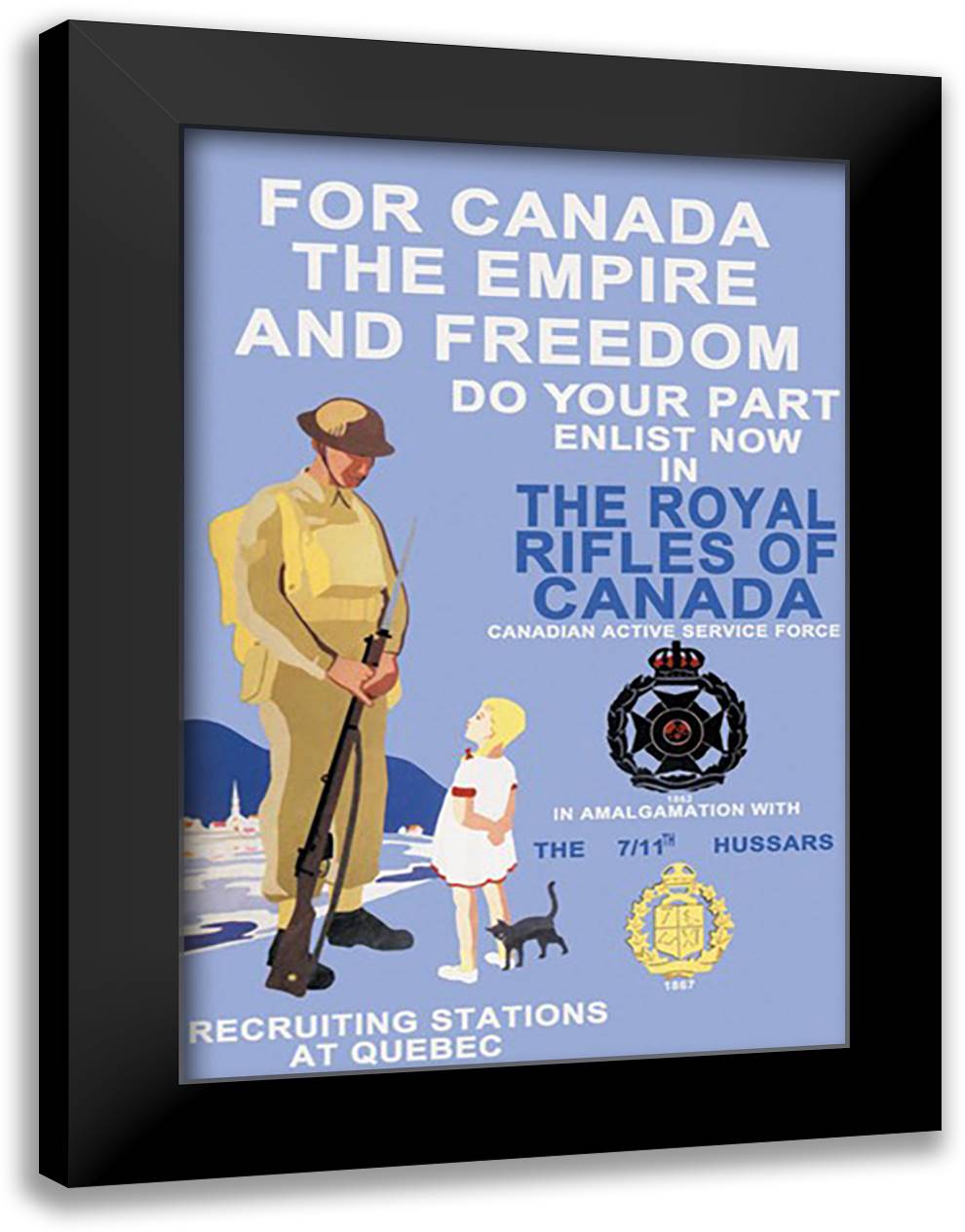 For Canada, the Empire, and Freedom 16x22 Black Modern Wood Framed Art Print Poster by Gagnon, M.