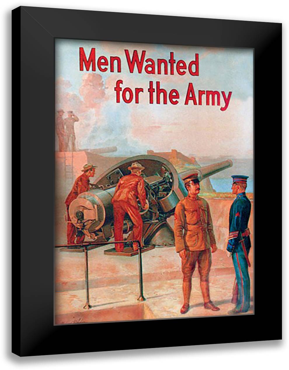 Men Wanted for the Army 16x22 Black Modern Wood Framed Art Print Poster by Whalen, Michael P.