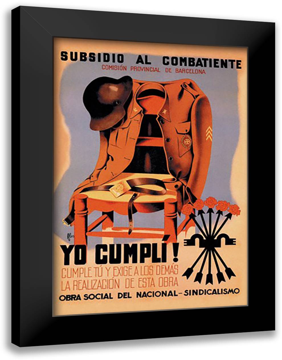 Subsidio al Combatiente 16x22 Black Modern Wood Framed Art Print Poster by Flos, Flos