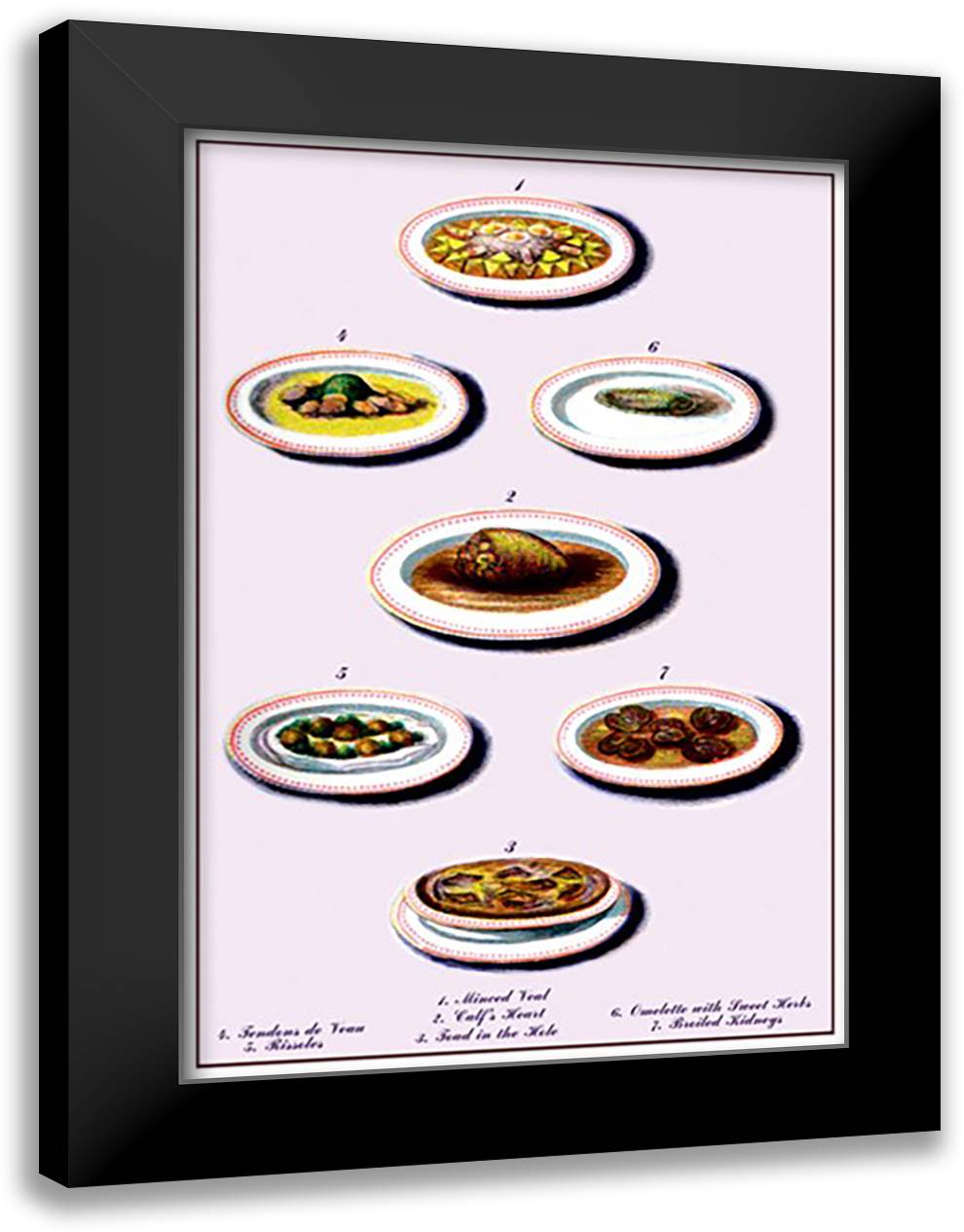 Minced Veal 16x22 Black Modern Wood Framed Art Print Poster by Krowheim