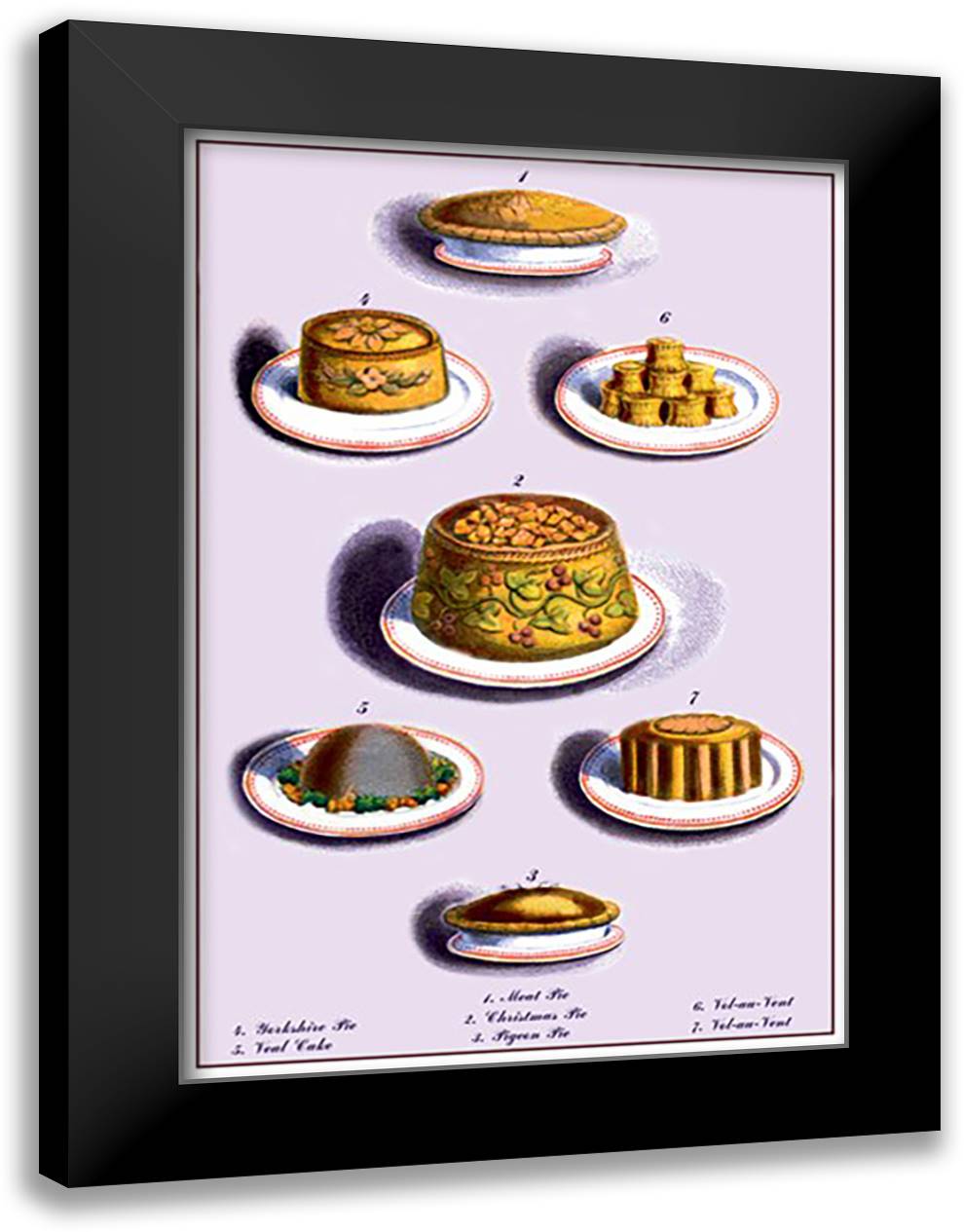 Pies 16x22 Black Modern Wood Framed Art Print Poster by Krowheim