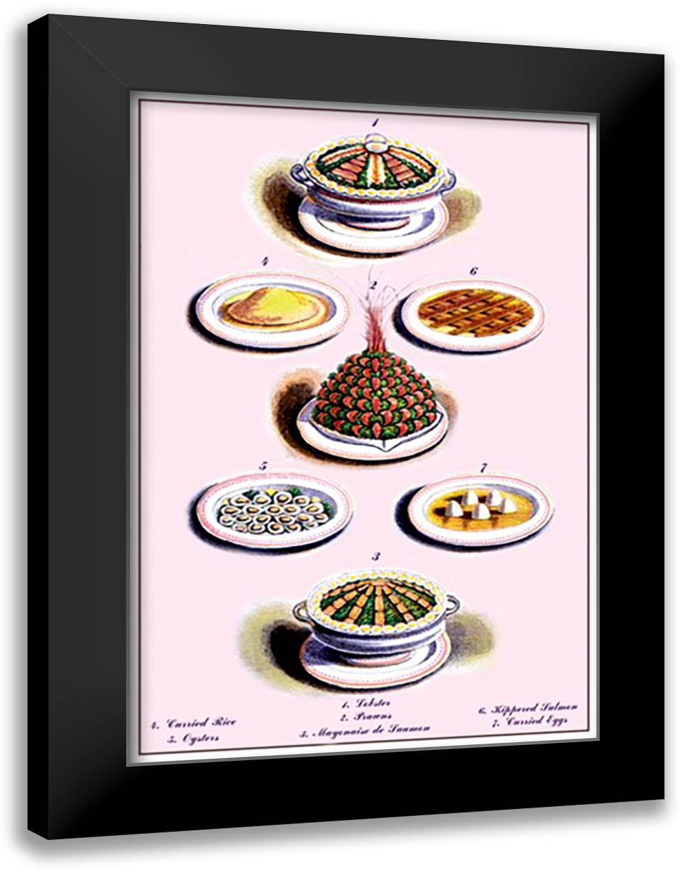 Seafood Soups and Such 16x22 Black Modern Wood Framed Art Print Poster by Krowheim