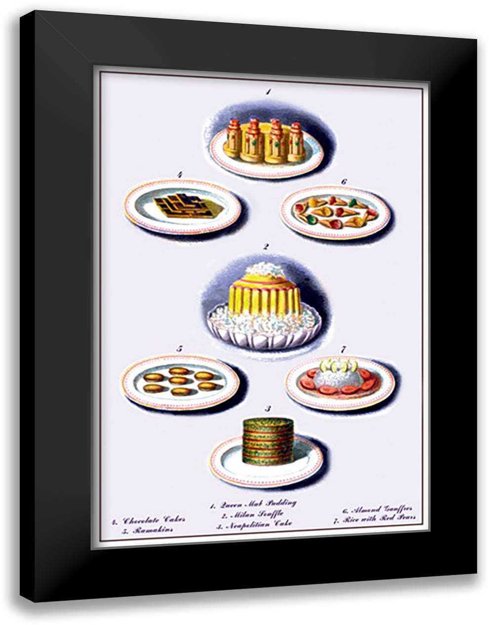 Cakes and Pudding 16x22 Black Modern Wood Framed Art Print Poster by Krowheim