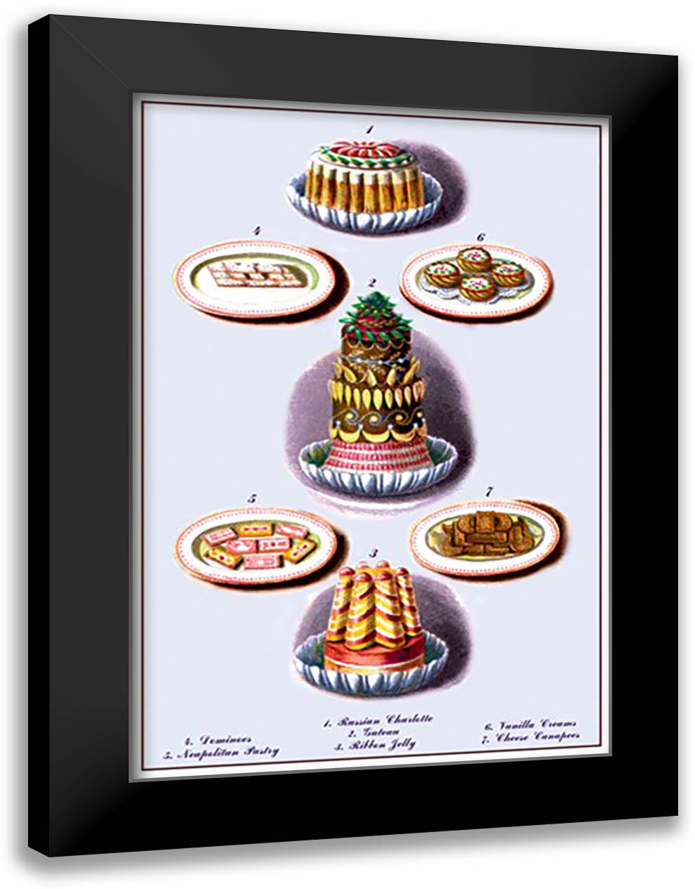Pastries 16x22 Black Modern Wood Framed Art Print Poster by Krowheim