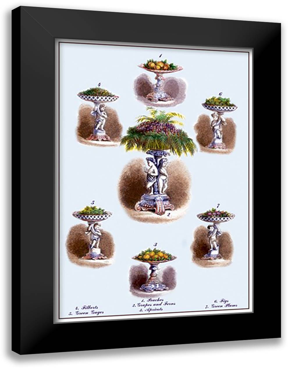 Sweet Fruits 16x22 Black Modern Wood Framed Art Print Poster by Krowheim