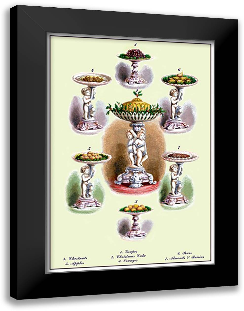 Fruits and Nuts 16x22 Black Modern Wood Framed Art Print Poster by Krowheim