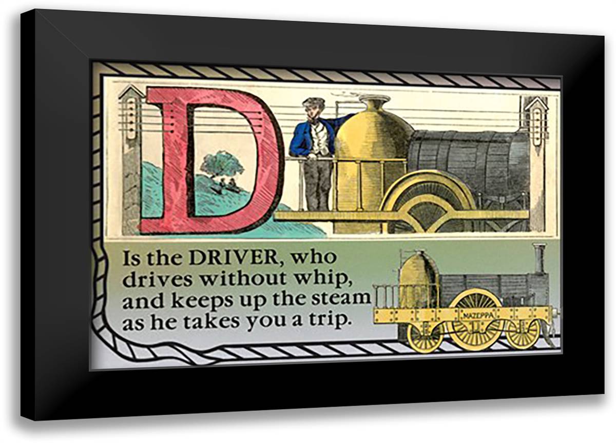 D is the Driver 22x16 Black Modern Wood Framed Art Print Poster