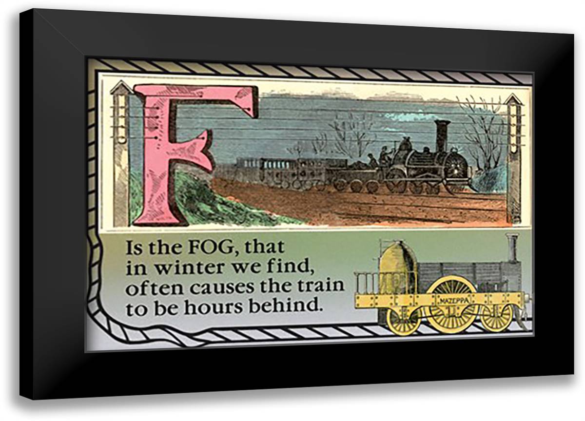 F is the Fog 22x16 Black Modern Wood Framed Art Print Poster