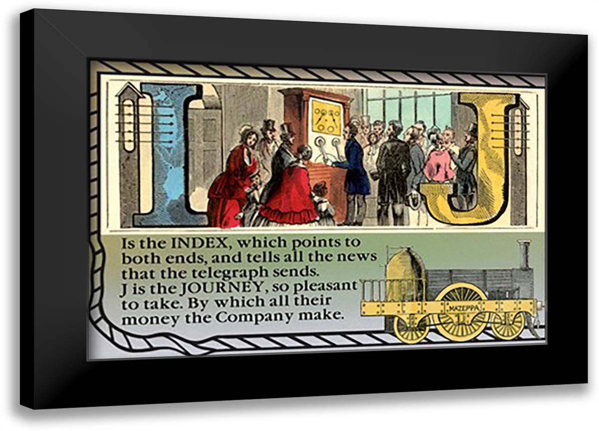 I and J 22x16 Black Modern Wood Framed Art Print Poster