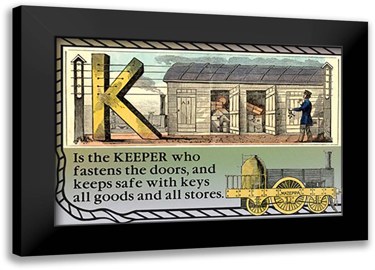 K is the Keeper 22x16 Black Modern Wood Framed Art Print Poster