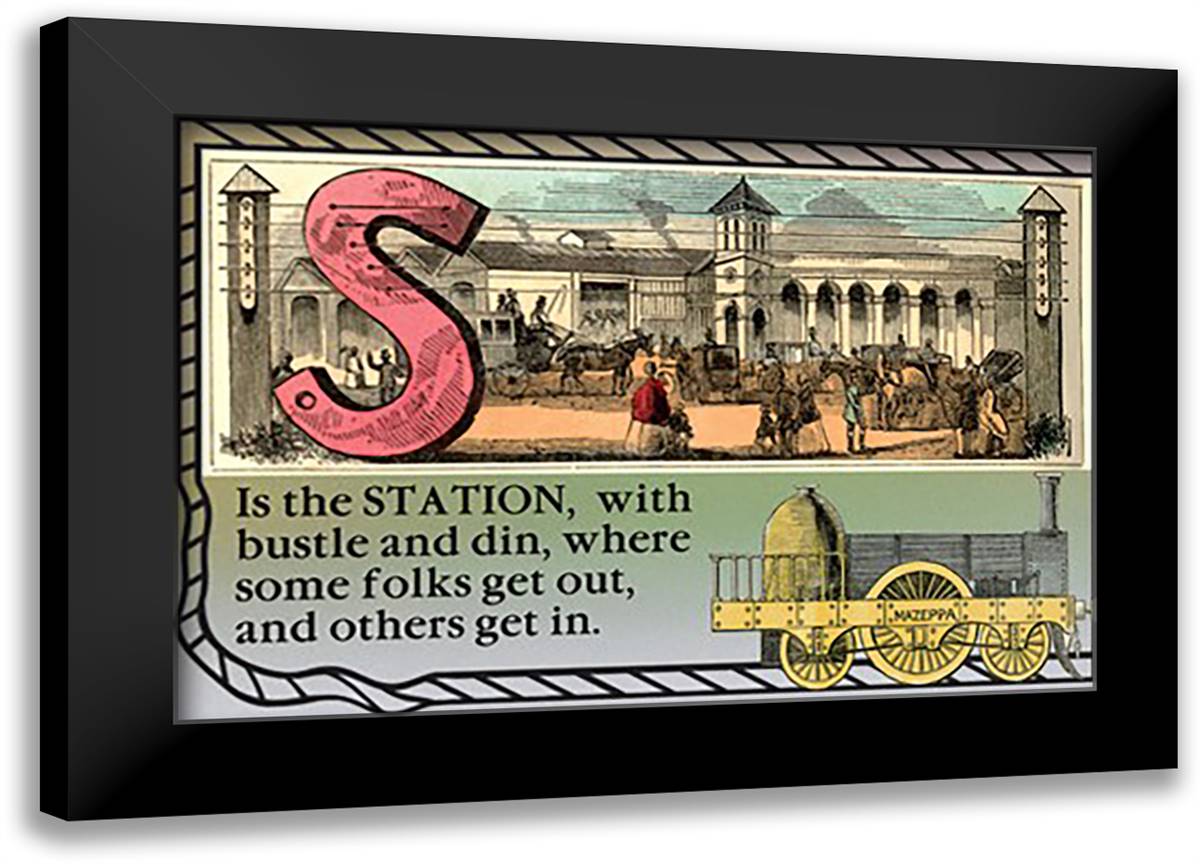 S is the Station 22x16 Black Modern Wood Framed Art Print Poster